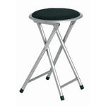 KLAPPHOCKER in Metall, Textil Schwarz, Alufarben  - Alufarben/Schwarz, Design, Textil/Metall (30/45/30cm) - Carryhome