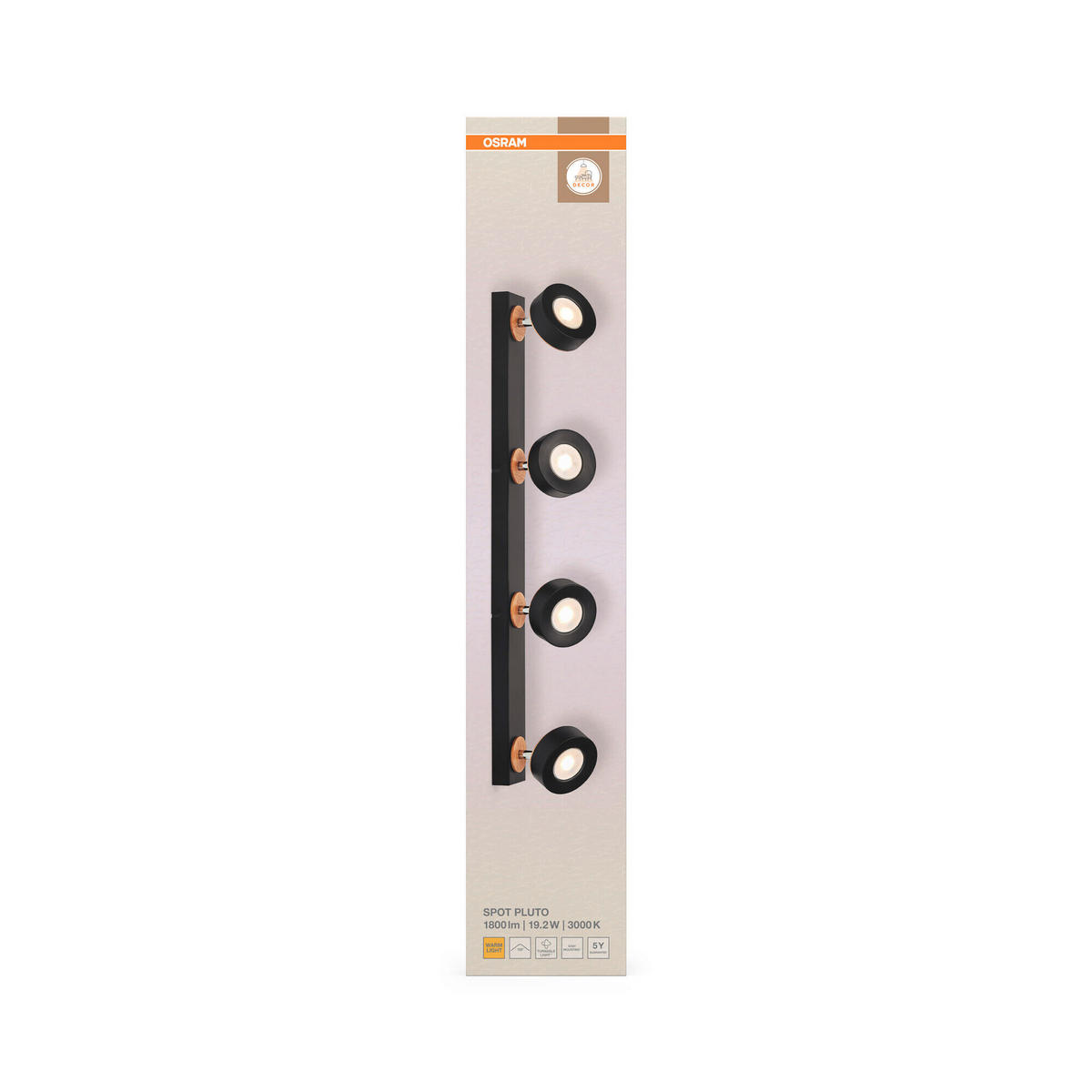 LED-STRAHLER 69,8/9/10,8 cm   - Schwarz, Design, Holz/Kunststoff (69,8/9/10,8cm) - Osram