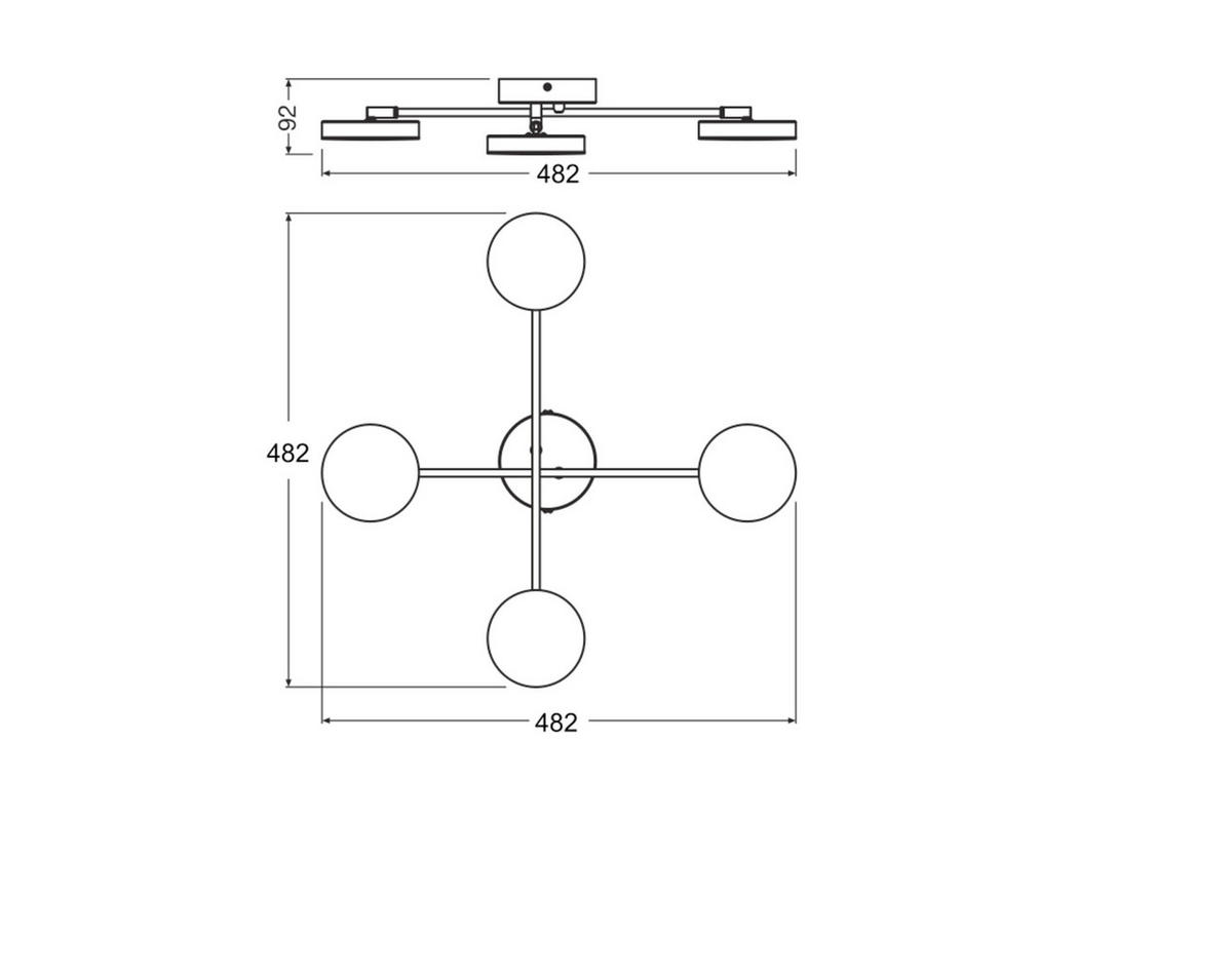 LED-STRAHLER 48,2/48,2/9,2 cm   - Design, Metall (48,2/48,2/9,2cm) - Ledvance