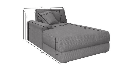 BIGSOFA Cord Olivgrün  - Schwarz/Olivgrün, MODERN, Kunststoff/Textil (117/93/190cm) - Carryhome