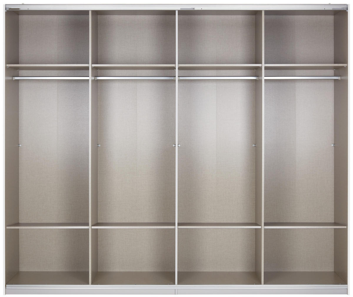 SCHIEBETÜRENSCHRANK 361/230/62 cm 4-türig Graphitfarben, Grau  - Chromfarben/Eichefarben, MODERN, Holzwerkstoff/Metall (361/230/62cm) - Rauch Möbel
