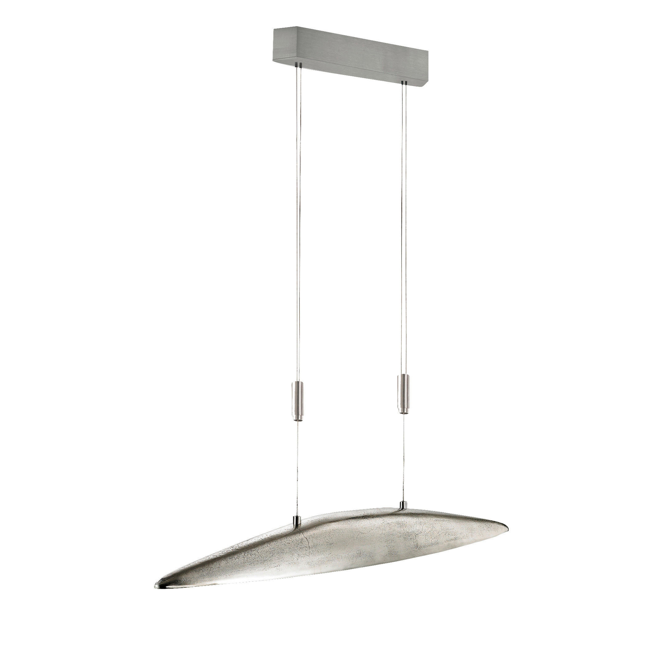 LED-HÄNGELEUCHTE 105/15,5/105-165 cm    - Nickelfarben, Design, Metall (105/15,5/105-165cm) - Fischer & Honsel