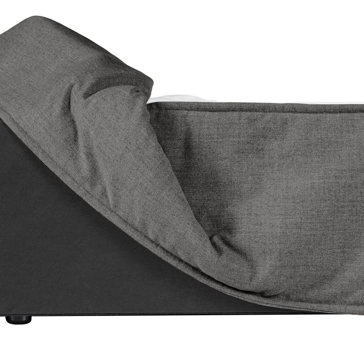 BOXSPRINGBETT 140/200 cm  in Anthrazit  - Anthrazit/Schwarz, Design, Textil (140/200cm) - home24