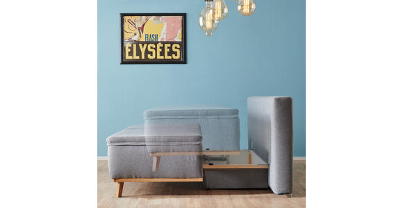 SCHLAFSOFA  in Webstoff Dunkelblau  - Naturfarben/Dunkelblau, KONVENTIONELL, Holz/Textil (203/95/96cm) - Venda