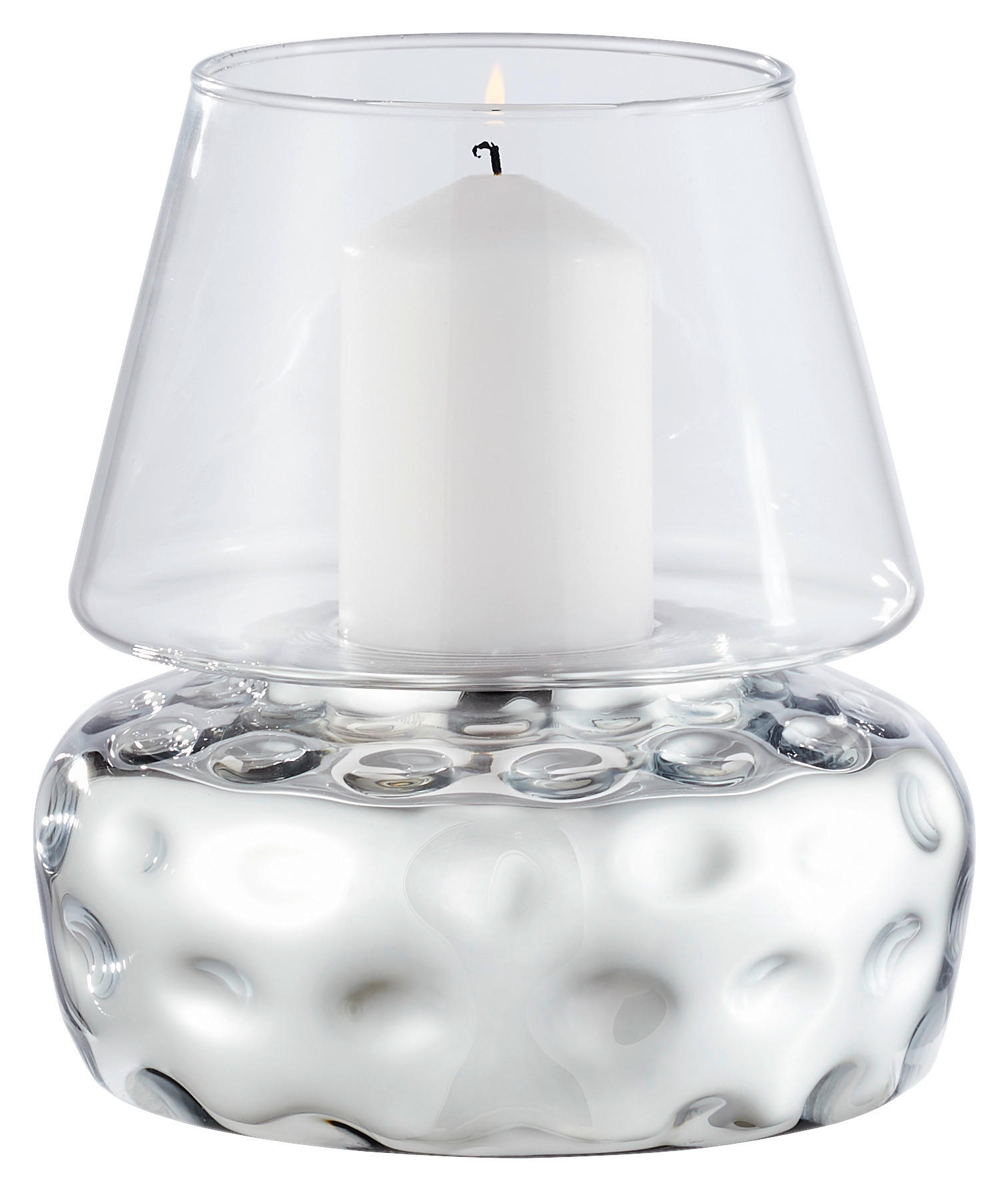 WINDLICHT  - Klar/Silberfarben, KONVENTIONELL, Glas (20/20/20cm) - Cor Mulder