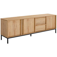 LOWBOARD WABI  180/60,5/40 cm  - Eichefarben/Schwarz, Design, Holz/Holzwerkstoff (180/60,5/40cm) - Milino