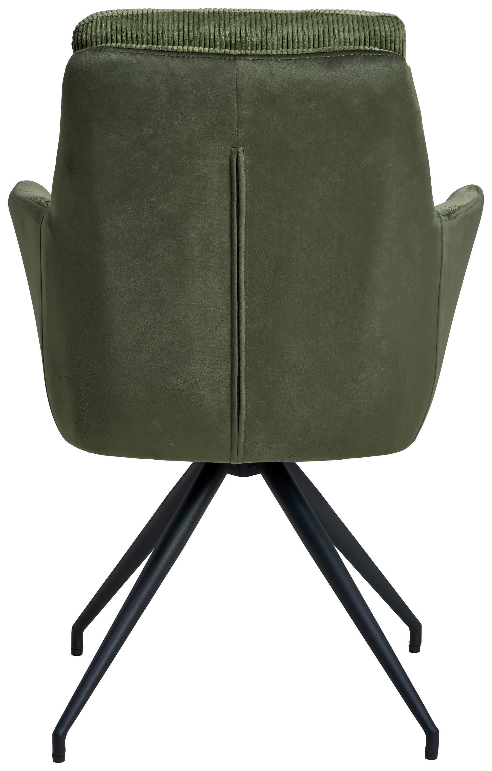 ARMLEHNSTUHL  in Eisen Webstoff, Cord, Samt  - Schwarz/Grün, LIFESTYLE, Textil/Metall (60/94/64cm) - MID.YOU