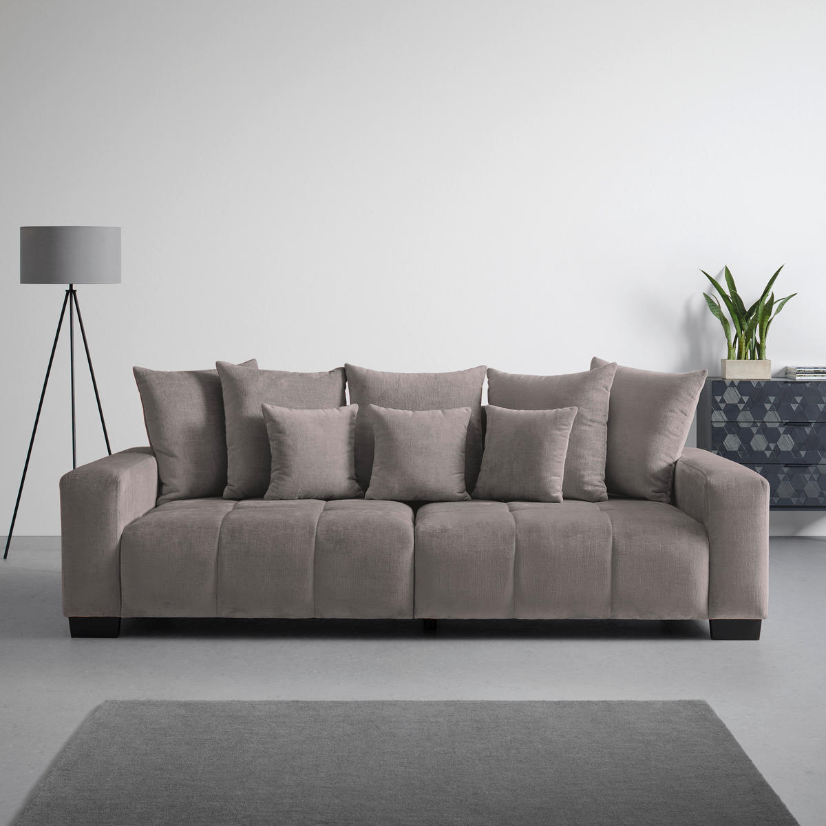 BIG SOFFA i grå  - svart/grå, Modern, trä (246/93/124cm) - MID.YOU