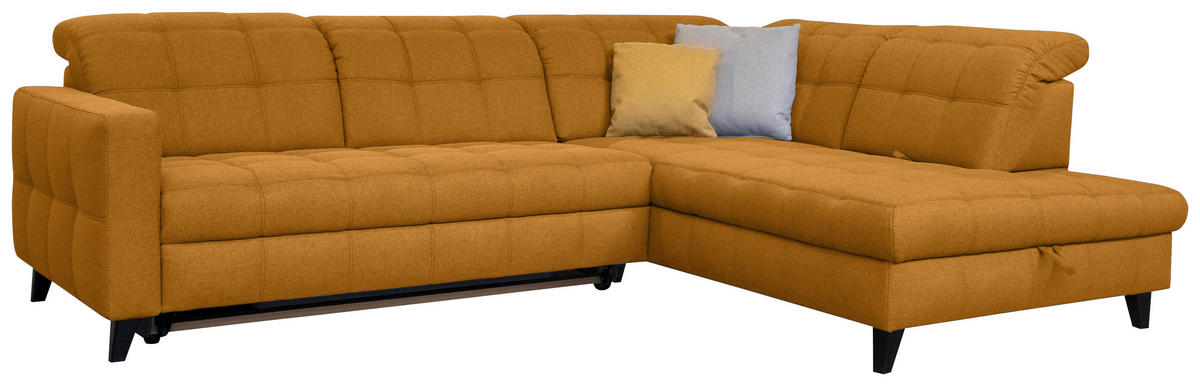 SAROKKANAPÉ textil sárga  - sárga/fekete, Design, textil/fa (297/216cm) - Xora