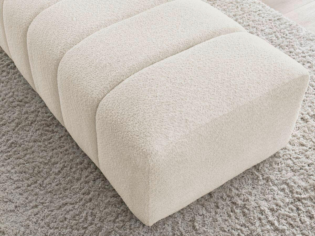 HOCKER ANNECY Bouclé Beige  - Beige/Schwarz, MODERN, Kunststoff/Textil (140/45/70cm)