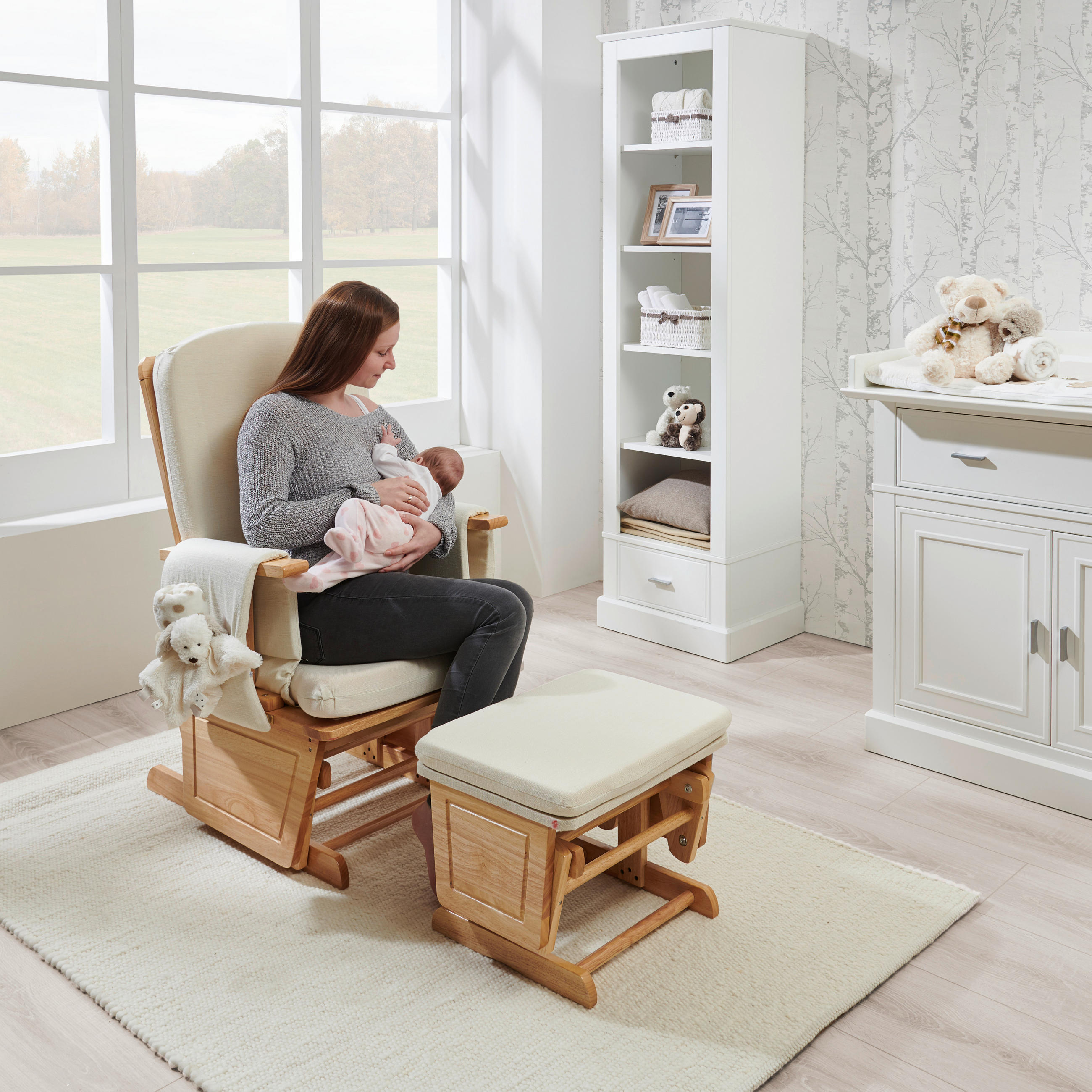 SZOPTATÓSZÉK - natúr/krém, Basics, textil/fa (56/101/73cm) - My Baby Lou