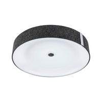 DECKENLEUCHTE Malika 40,2/10,7 cm   - Anthrazit, Basics, Kunststoff/Textil (40,2/10,7cm) - Paulmann