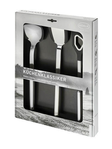 KÜCHENHELFERSET Küchenklassiker  - Edelstahlfarben, Basics, Metall (10/37,5/0,9cm) - Rösle