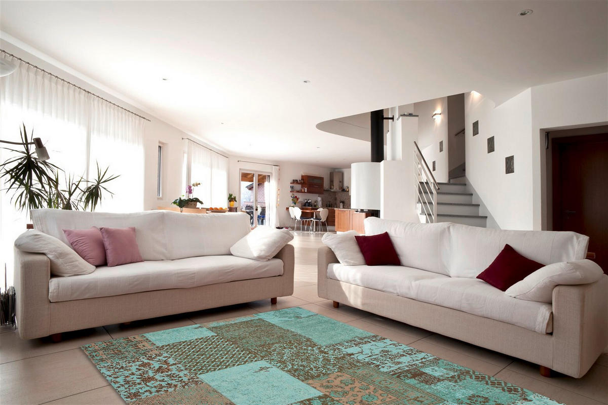 LÄUFER 80/150 cm Symphony 160 Türkis Türkis  - Türkis, KONVENTIONELL, Textil (80/150cm)