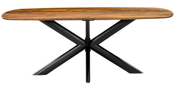 ESSTISCH 200/100/76 cm Echtholz  Holz Schwarz, Sheeshamfarben  - Sheeshamfarben/Schwarz, Trend, Holz (200/100/76cm) - Ambia Home