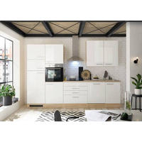 BUCĂTĂRIE FĂRĂ ELECTROCASNICE  - stejar Sonoma/alb, Modern, material pe bază de lemn (310cm) - Xora