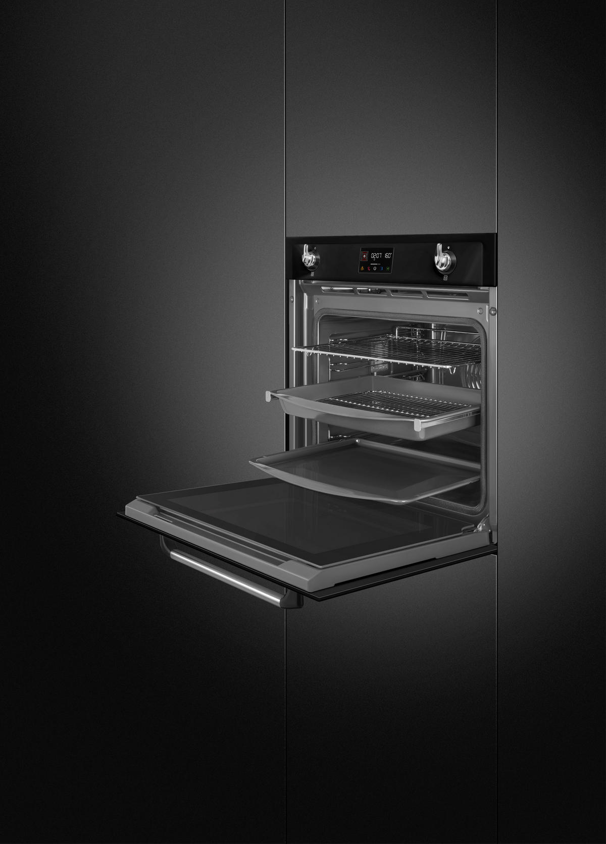 EINBAUBACKOFEN SOP6902S2PN  - Schwarz, Basics, Glas/Metall (59,7/59,2/54,8cm) - SMEG