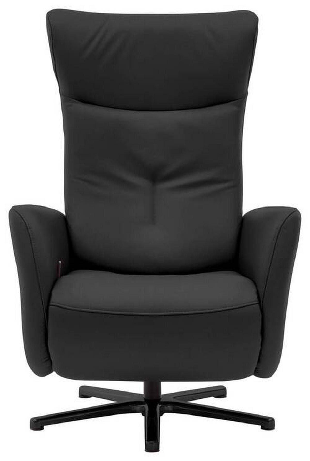 RELAXSESSEL in Leder Schwarz  - Schwarz, Design, Leder/Metall (76/112/83cm) - Beldomo Speed