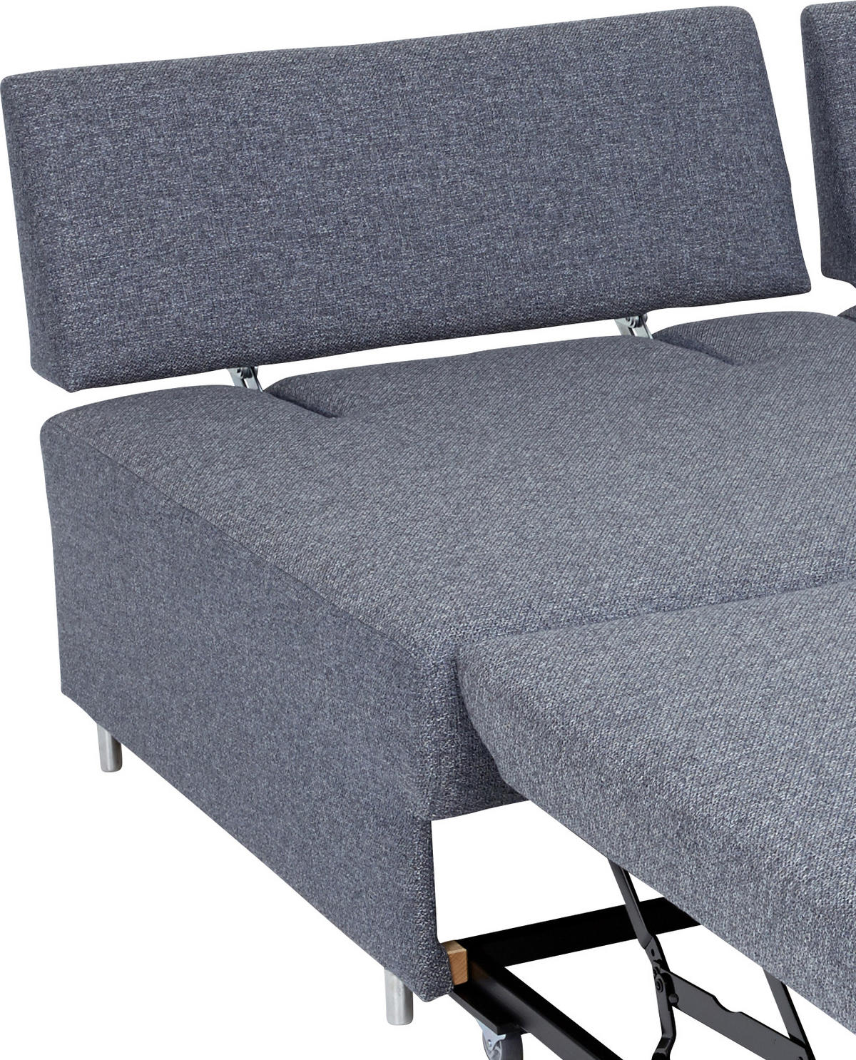 SCHLAFSOFA Blau, Grau  - Chromfarben/Blau, Design, Textil/Metall (192/77-88/110-120cm) - Bali