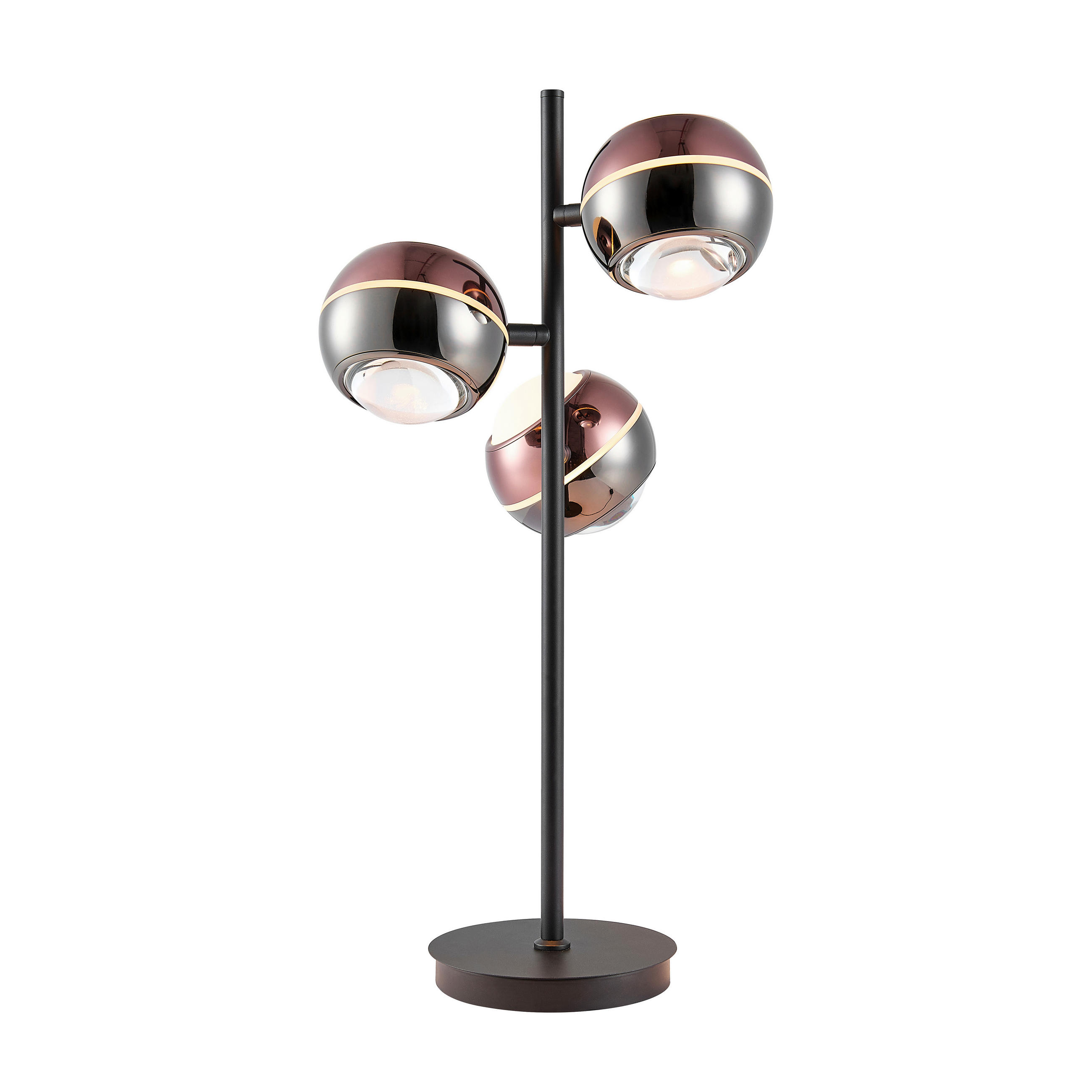 LED-TISCHLEUCHTE Easy 28/60 cm  - Schwarz/Kupferfarben, Design, Glas/Kunststoff (28/60cm) - Dieter Knoll