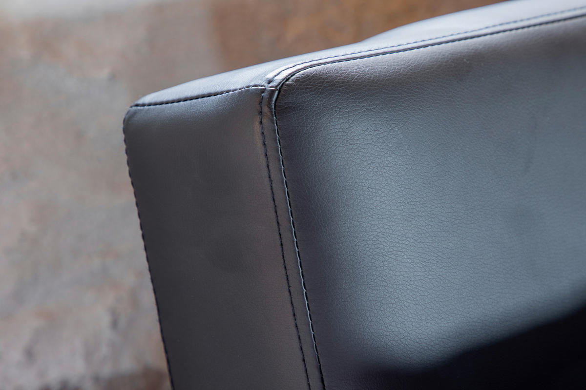 SCHLAFSOFA in Lederlook Schwarz  - Schwarz, Design, Textil/Metall (180/80/55cm) - Livetastic
