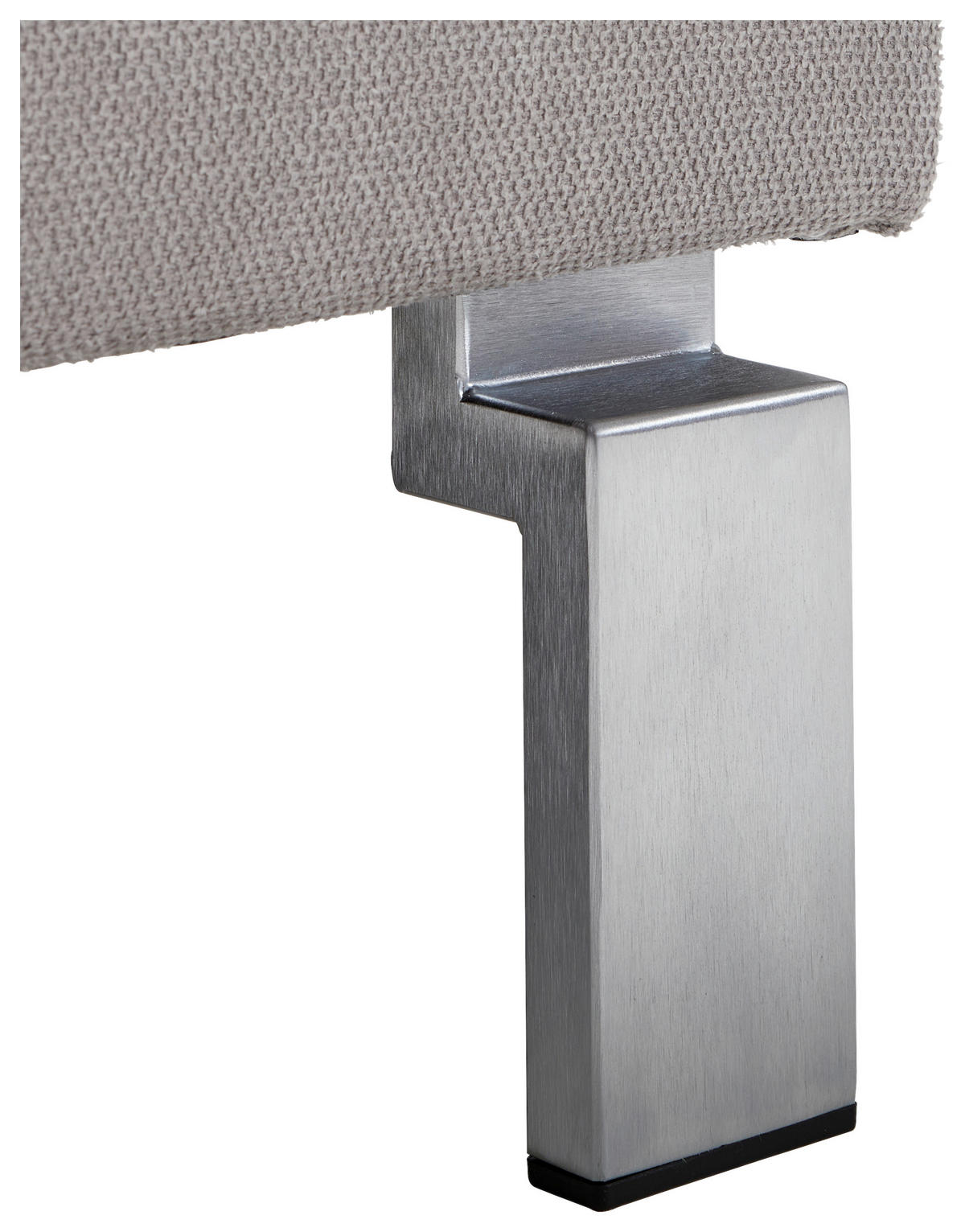 ECKSOFA in Flachgewebe Hellgrau  - Chromfarben/Hellgrau, Design, Textil/Metall (276/200cm) - Hom`in