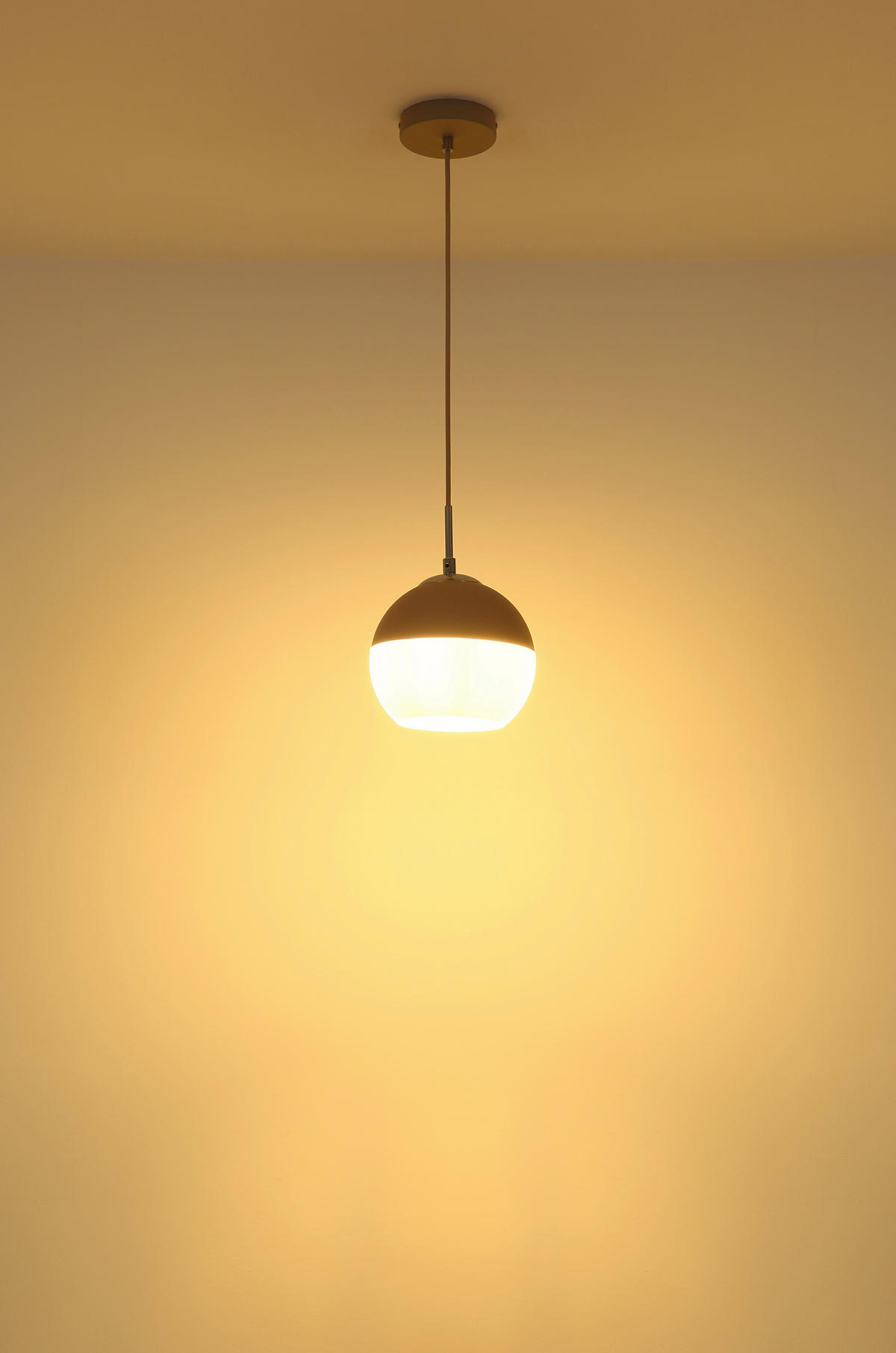 ZÁVĚSNÉ SVÍTIDLO, 20/120 cm  - bílá/opál, Design, kov/textil (20/120cm) - Globo