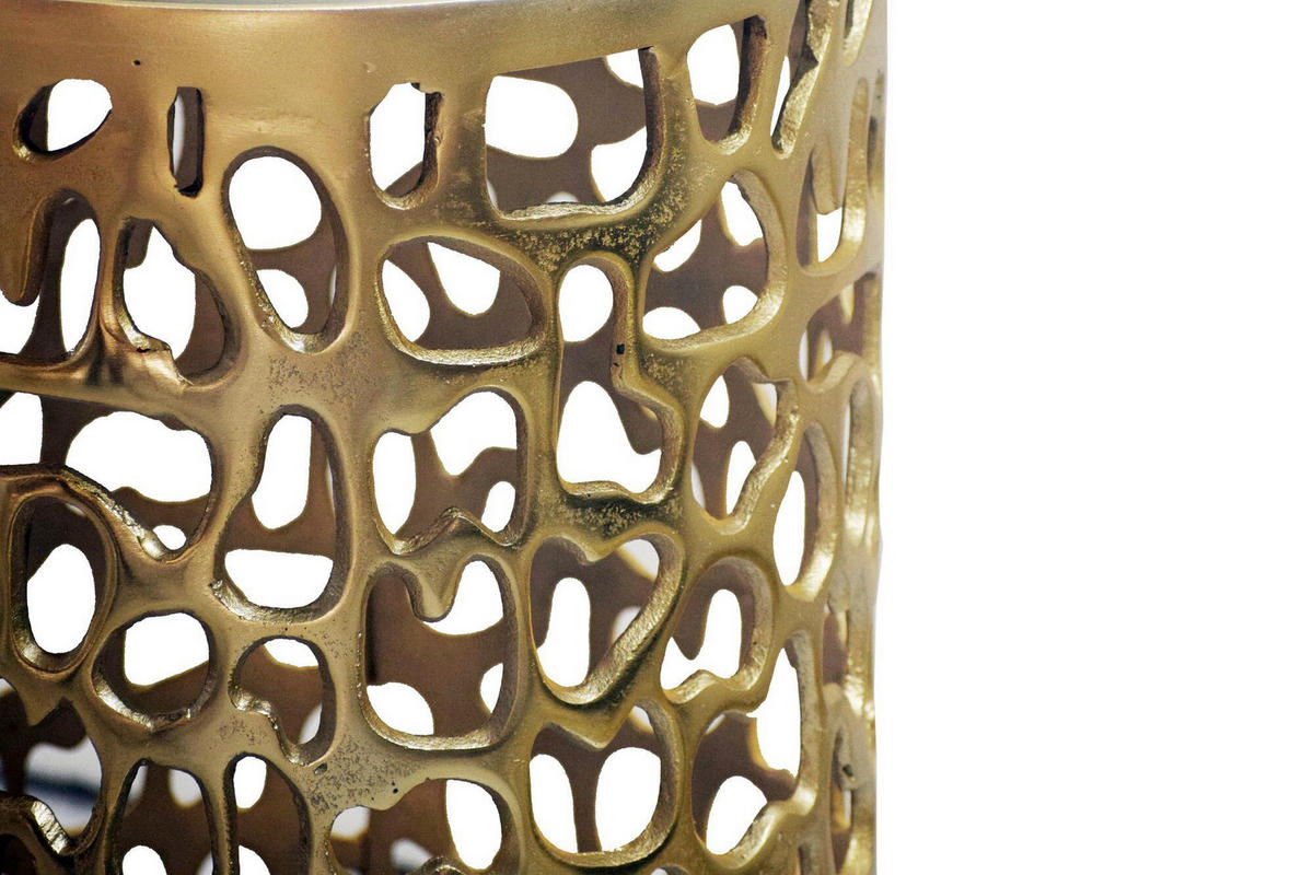 Masă Auxiliară din metal,  - auriu, Design, metal/piatră (30/50/30cm) - Livetastic