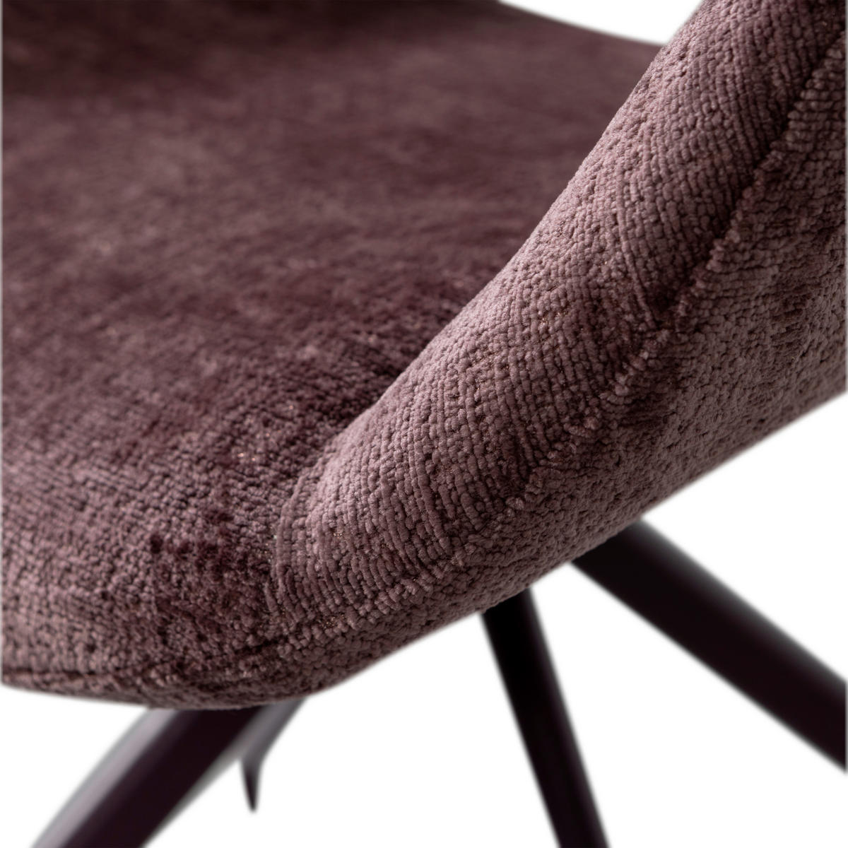 ARMLEHNSTUHL-SET 2 Stück  in Samt  - Lila/Schwarz, MODERN, Textil/Metall (58/58/82cm) - Livetastic