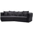 ECKSOFA  in Chenille Dunkelgrau  180/315 cm  - Dunkelgrau/Schwarz, MODERN, Kunststoff/Textil (180/315cm) - Hom`in