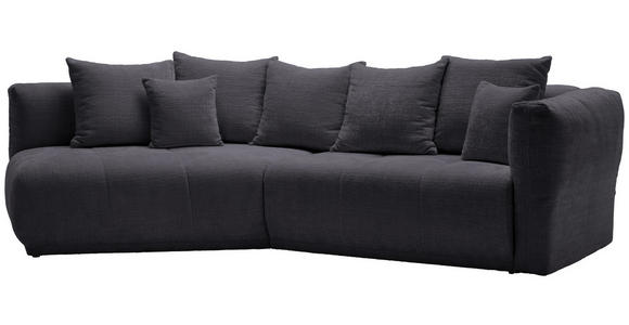 ECKSOFA  in Chenille Dunkelgrau  180/315 cm  - Dunkelgrau/Schwarz, MODERN, Kunststoff/Textil (180/315cm) - Hom`in