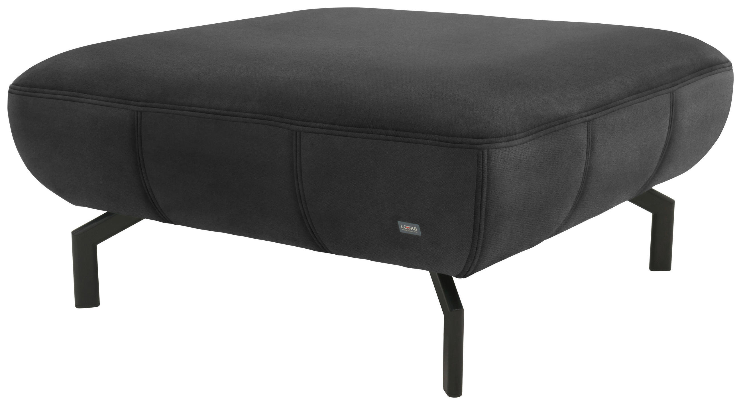 HOCKER Webstoff Anthrazit  - Anthrazit/Schwarz, Design, Textil/Metall (83/44/83cm) - LOOKS by W.Joop