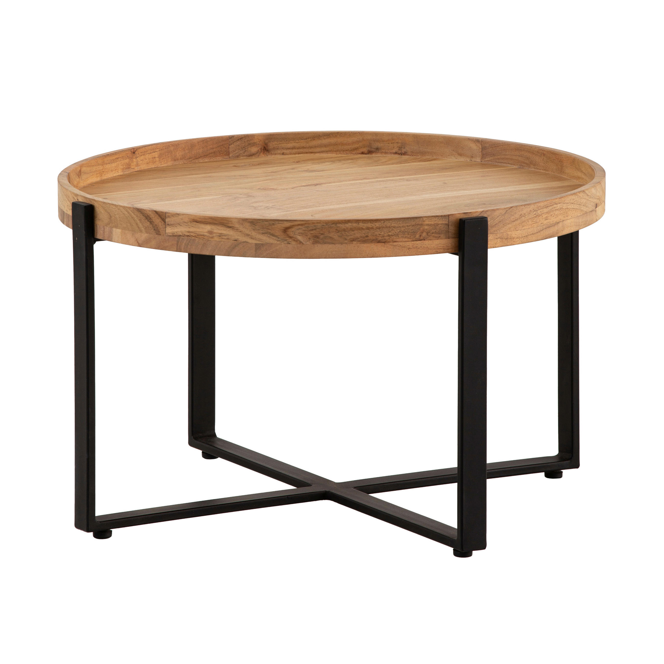 COUCHTISCH in Holz 60/60/36 cm  - Schwarz/Braun, Design, Holz/Metall (60/60/36cm) - Livetastic