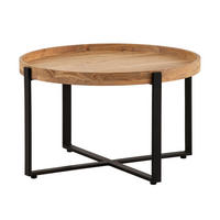 COUCHTISCH in Holz 60/60/36 cm  - Schwarz/Braun, Design, Holz/Metall (60/60/36cm) - Livetastic