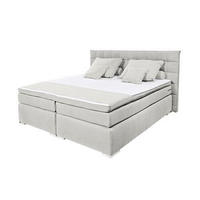 BOXSPRING-ÁGY 180/200 cm  szürke  - ezüst/fekete, Modern, faalapú anyag/textil (180/200cm) - Hom`in