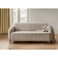 3-SITZER-SOFA Bouclé Beige  - Beige/Schwarz, Modern, Textil/Metall (180/76/90cm) - Livetastic