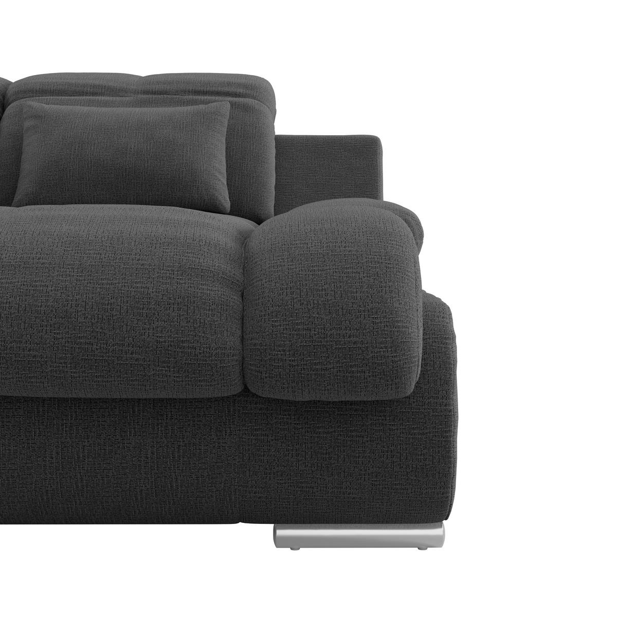 WOHNLANDSCHAFT MULTI Schwarz Chenille  - Chromfarben/Schwarz, MODERN, Textil/Metall (228/345/184cm) - Livetastic