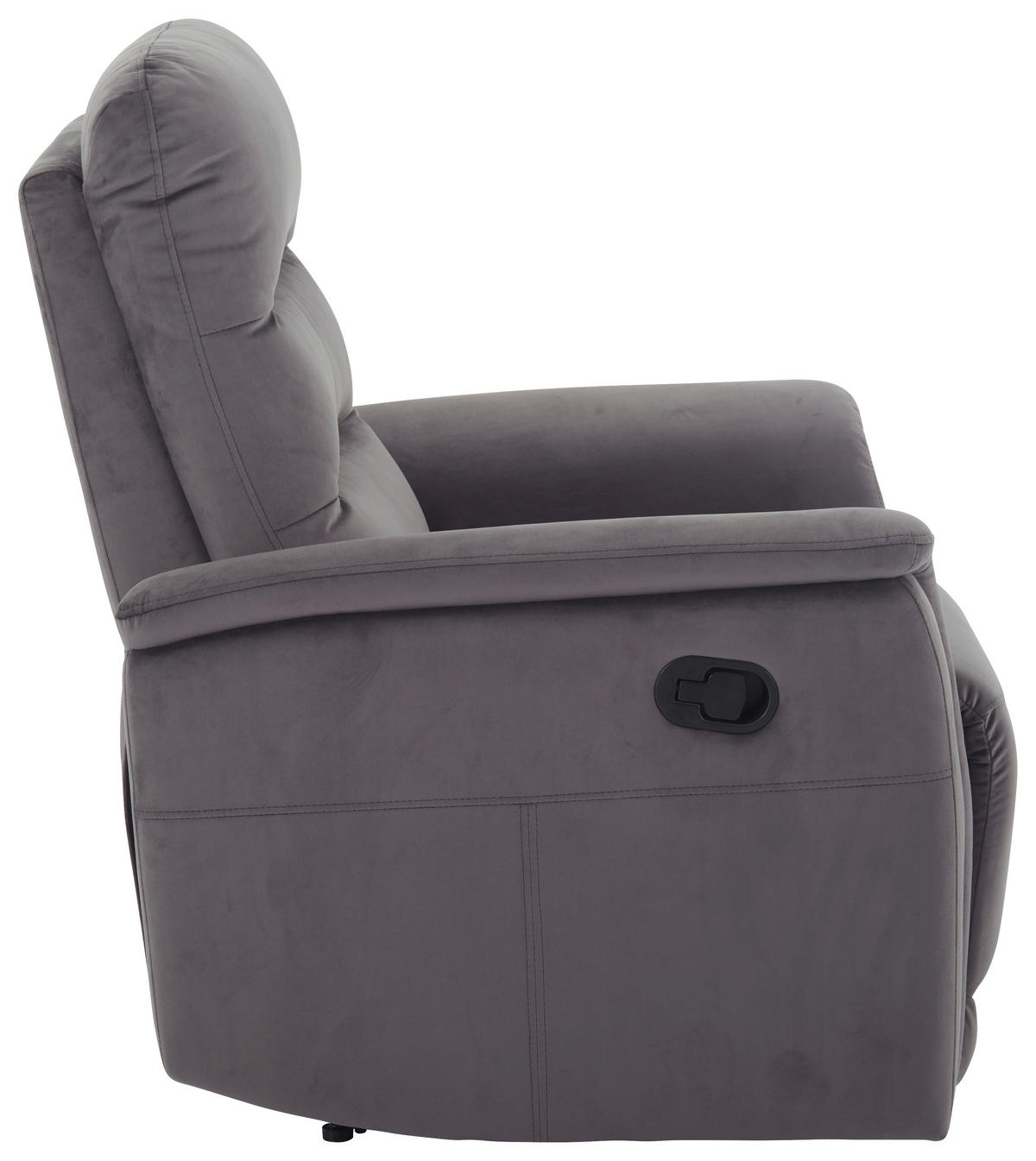 SITZGARNITUR Velours Grau  - Schwarz/Grau, KONVENTIONELL, Textil/Metall - P & B
