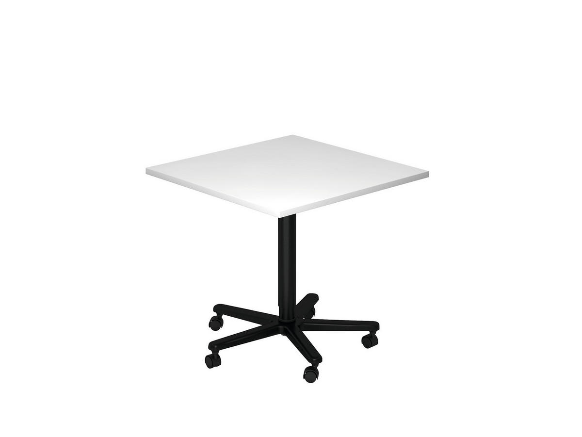 STEHTISCH 80/80/72-114 cm  - Schwarz/Weiß, KONVENTIONELL, Holzwerkstoff/Metall (80/80/72-114cm) - Venda