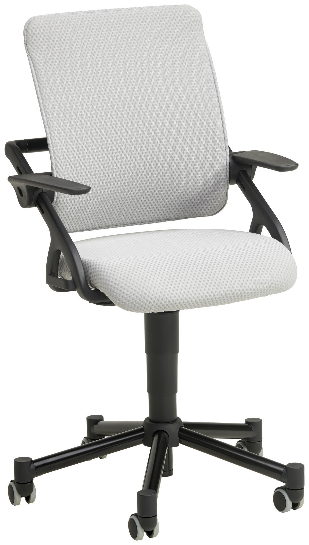 JUGENDDREHSTUHL Netzbespannung Schwarz, Hellgrau  - Hellgrau/Schwarz, KONVENTIONELL, Kunststoff/Textil (58/83-97/60cm) - Paidi