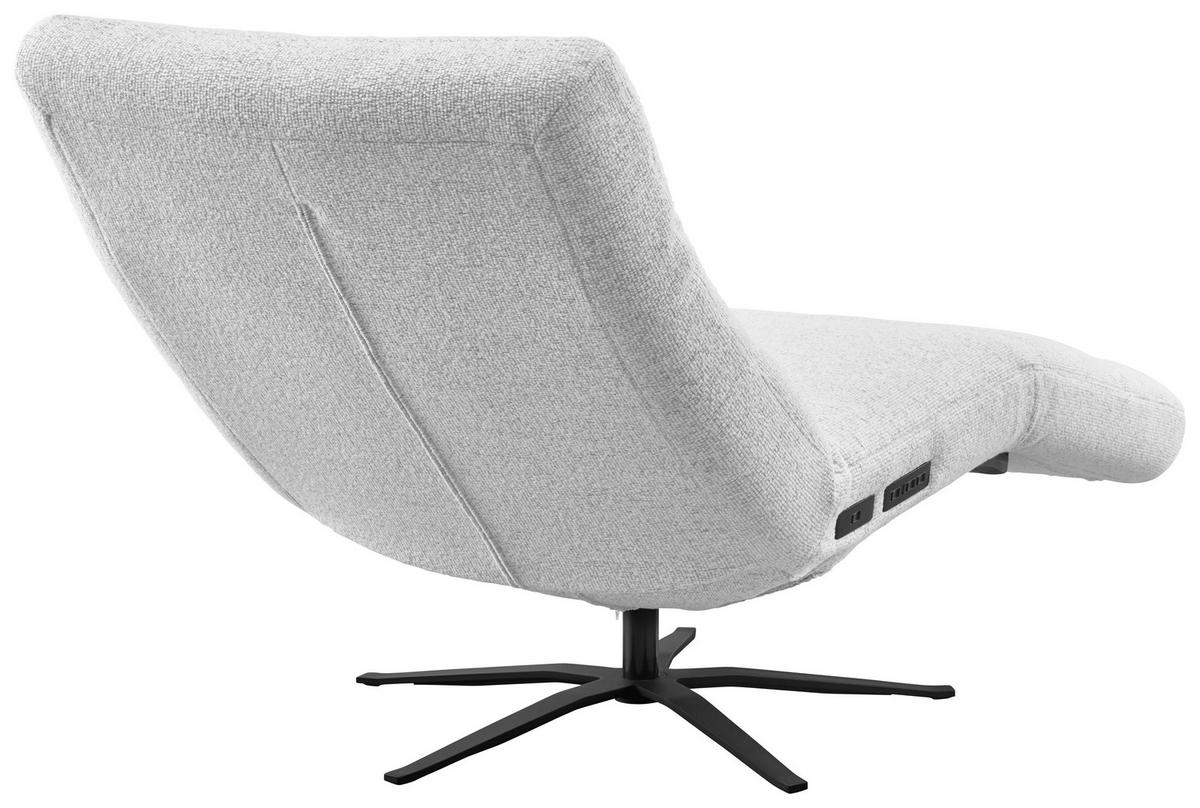 RELAXLIEGE in Flachgewebe Hellgrau  - Hellgrau/Schwarz, MODERN, Textil/Metall (82/53-115/156-206cm) - Pure Home Comfort