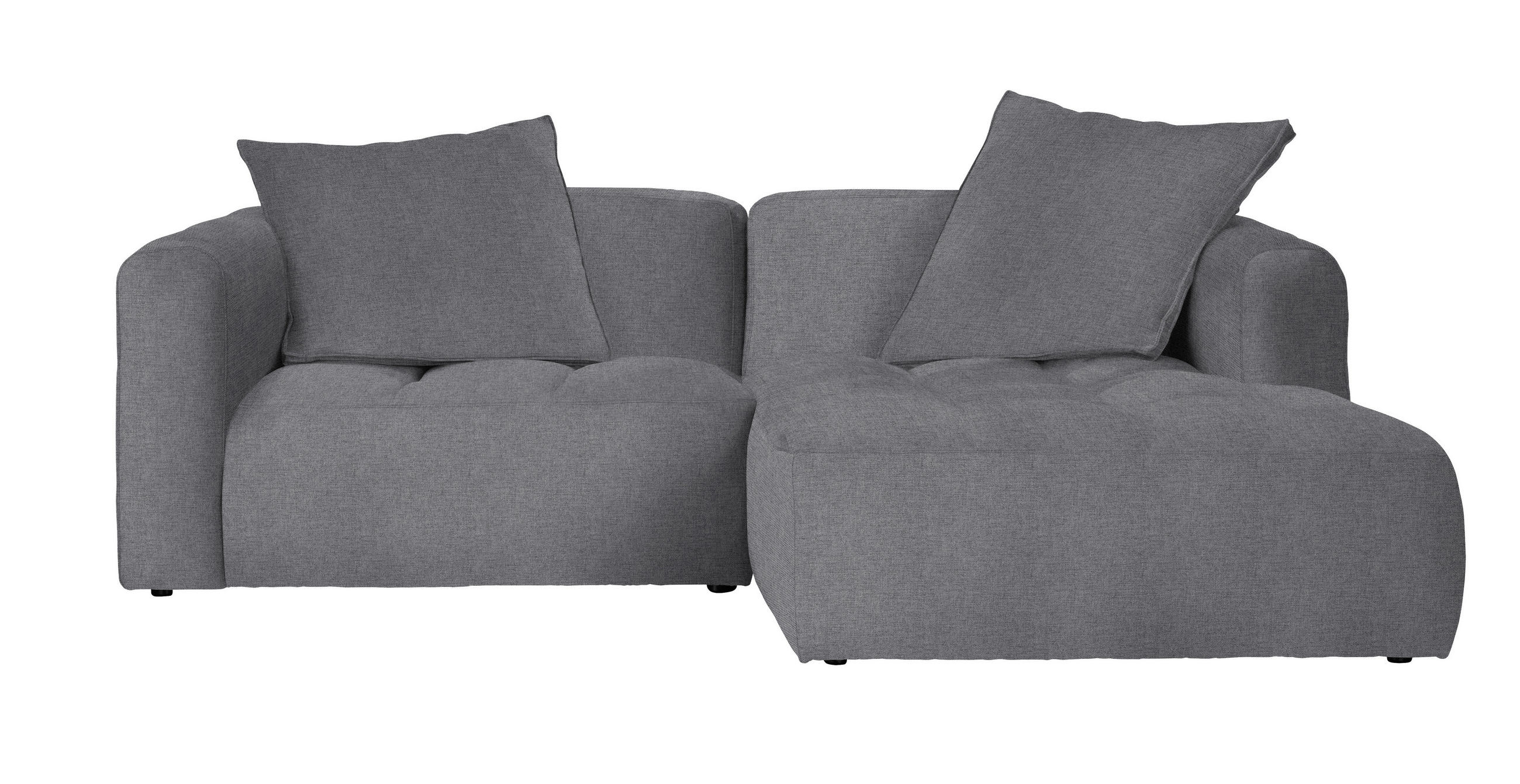 ECKSOFA in Flachgewebe Grau  240/173 cm  - Schwarz/Grau, LIFESTYLE, Kunststoff/Textil (240/173cm) - Stylife