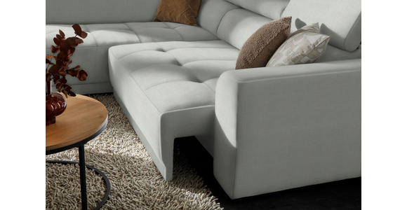 ECKSOFA in Struktur Silberfarben 205/284 cm - Silberfarben/Schwarz, Design, Kunststoff/Textil (205/284cm) - Xora