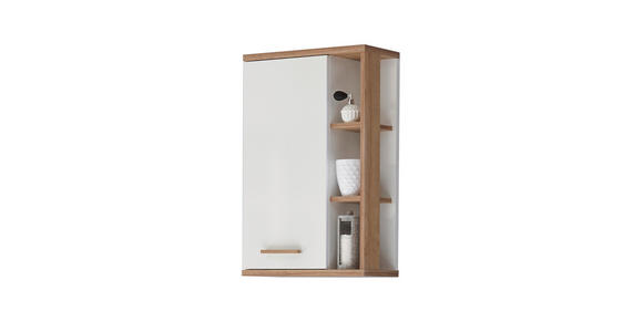 HÄNGESCHRANK 50,5/74,5/20,5 cm  - Eichefarben/Weiß, KONVENTIONELL, Glas/Holzwerkstoff (50,5/74,5/20,5cm) - Xora