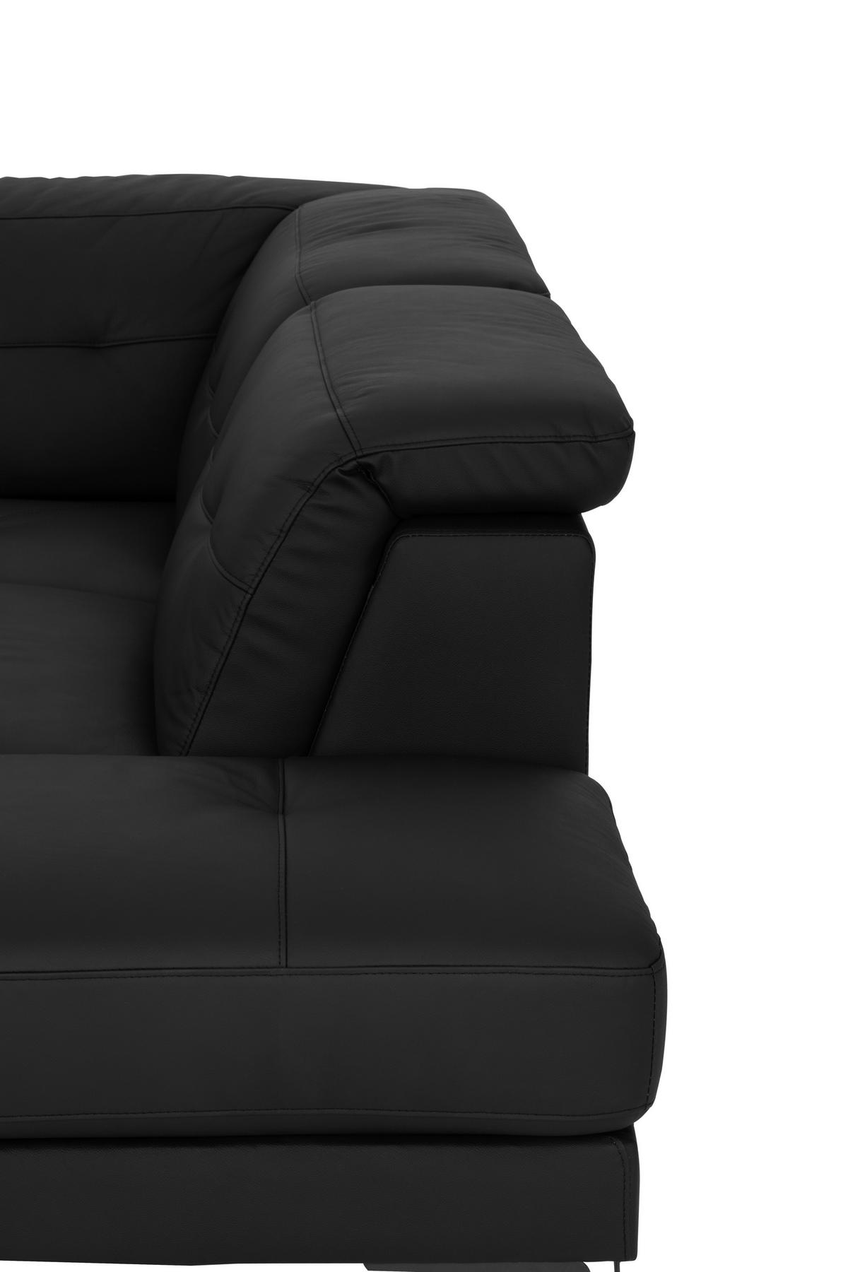 KUTNA GARNITURA koža  crna   - crna, Moderno, koža/tekstil (287/224cm) - MID.YOU