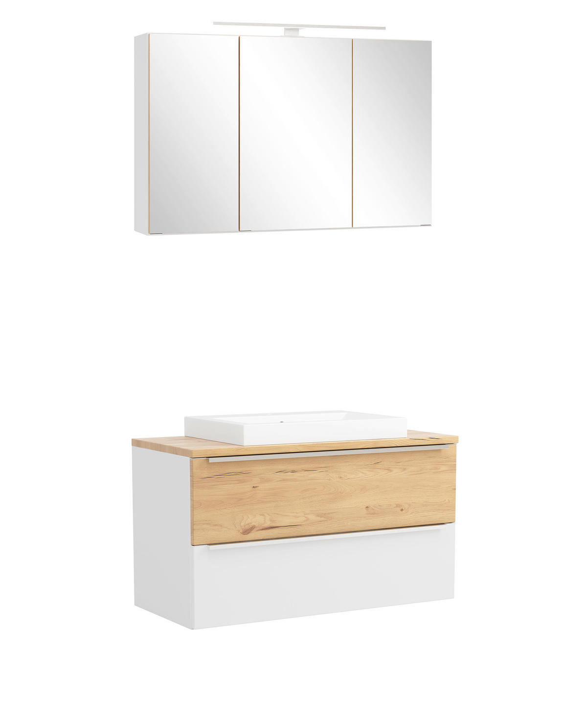 BADEZIMMER 2-teilig  in  - Wildeiche/Weiß, Trend, Glas/Holzwerkstoff (100/200/47cm) - Held