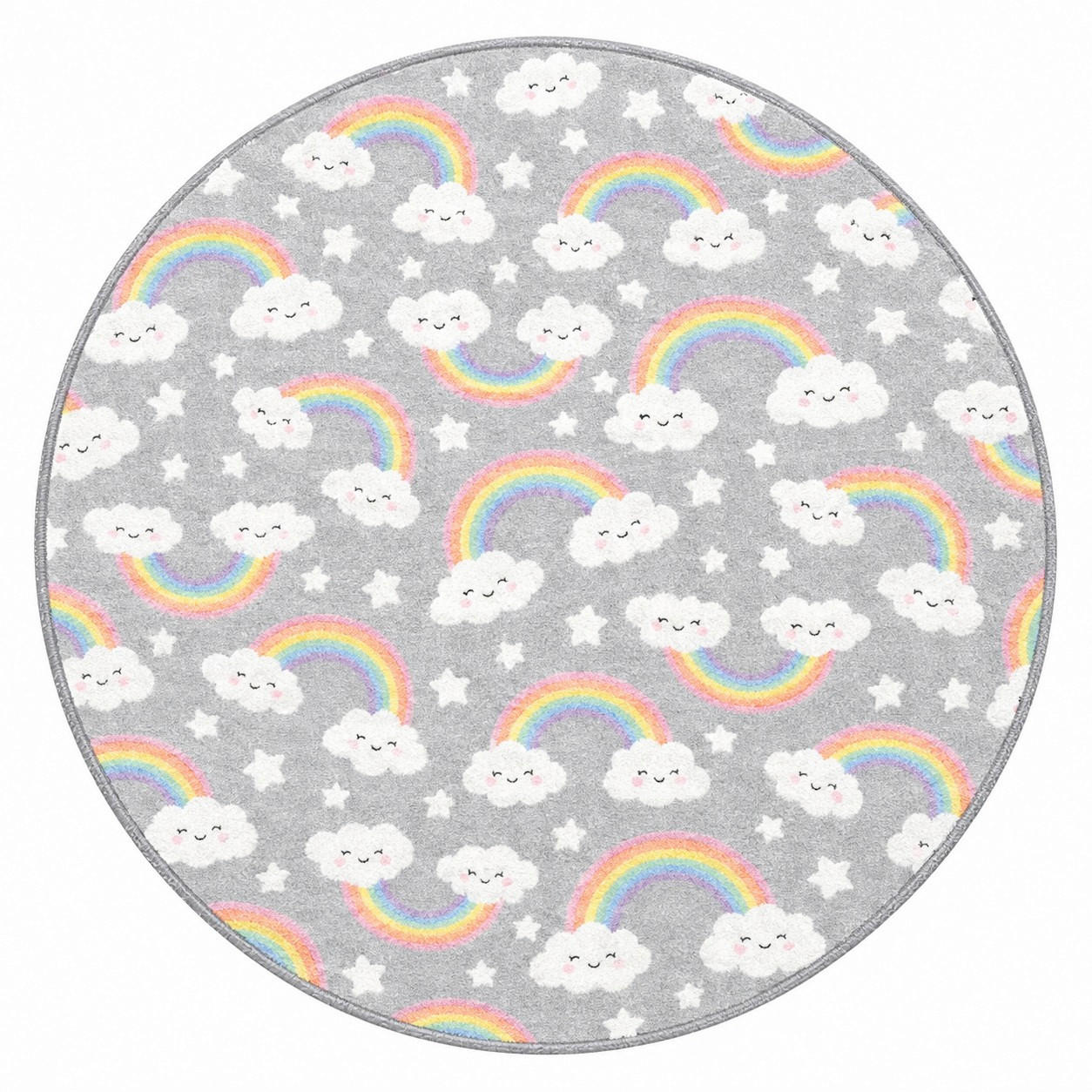 KINDERTEPPICH  Wohnzimmer 120/120 cm Multicolor rund  - Multicolor, Basics, Textil (120/120cm)