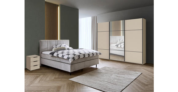 NACHTSCHRANK 50/61/42 cm - Champagner/Schwarz, Design, Holzwerkstoff/Kunststoff (50/61/42cm) - Novel