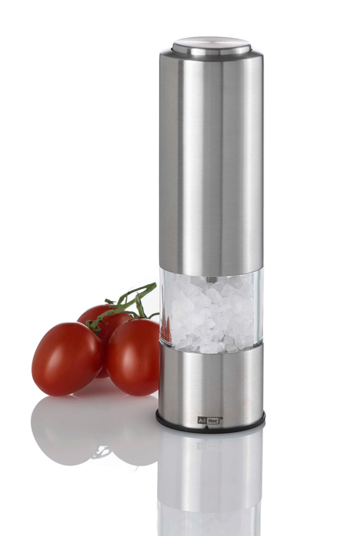 ELEKTR. SALZ-/PFEFFERMÜHLE PEPMATIK  - Edelstahlfarben/Transparent, Design, Keramik/Metall (5,0/19cm) - AdHoc
