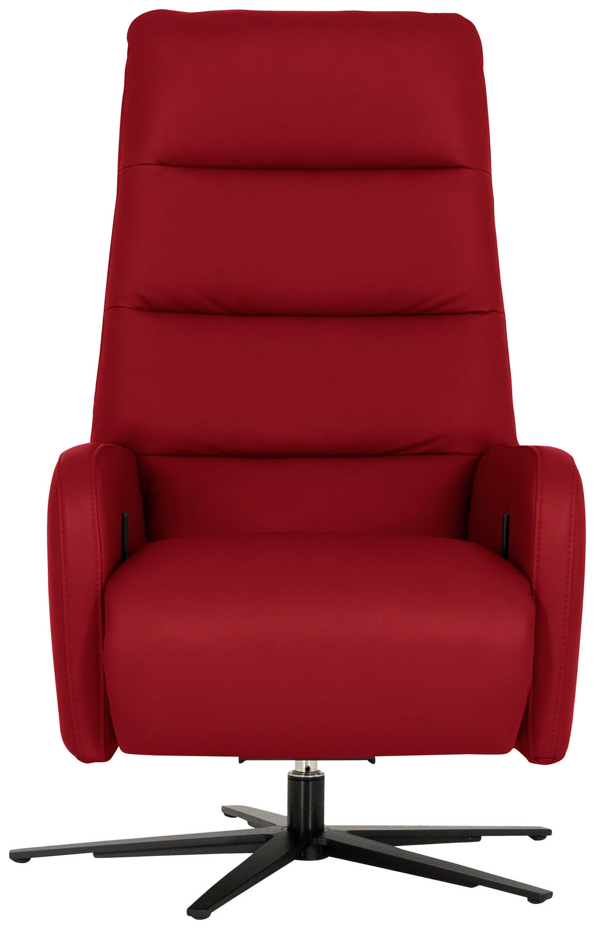 RELAXSESSEL in Leder Rot  - Rot/Schwarz, MODERN, Leder/Metall (66/110/83cm) - Joop!